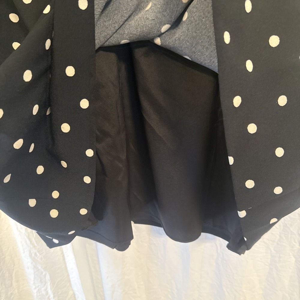 Adrianna Papell Ecru/Black Polka Dot Fit &‎ Flare Crepe Dress Size 10 NWT - Picture 8 of 10